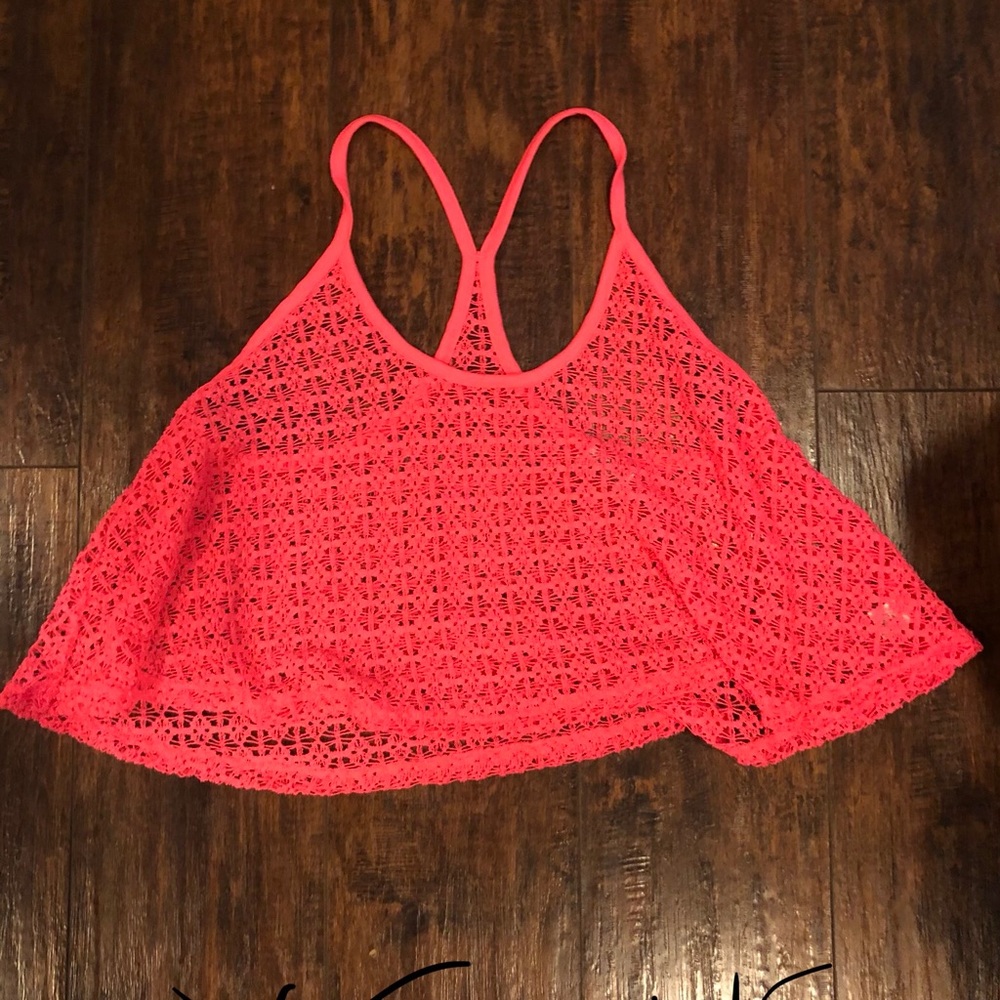 Hot pink bathing suit cover up
